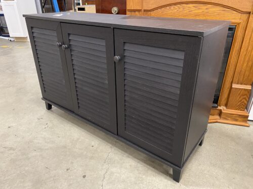 Black Sideboard with 3 Louvered Door Cabinets