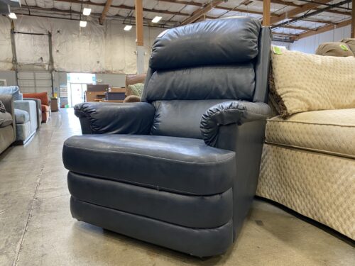 LA-Z-BOY Navy Blue Leather Manual Rocking Recliner