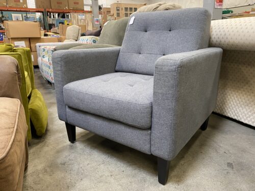 Light Grey Tufted Modern Square Frame Chiar