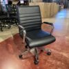 Adjustable Height Black & Silver Office Chair