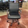 Adjustable Height Black & Silver Office Chair