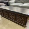 LANE Vintage Red Cedar Blanket Storage Bench with Leather Seat