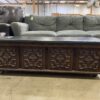 LANE Vintage Red Cedar Blanket Storage Bench with Leather Seat