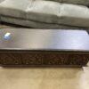 LANE Vintage Red Cedar Blanket Storage Bench with Leather Seat