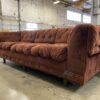 LEVITZ Vintage Fuzzy Brick Red Upholstered Sofa
