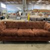 LEVITZ Vintage Fuzzy Brick Red Upholstered Sofa