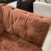 LEVITZ Vintage Fuzzy Brick Red Upholstered Sofa