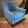 Stylish Blue Armchair w/ Attached Cushions