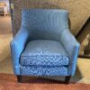 Stylish Blue Armchair w/ Attached Cushions