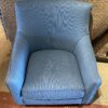 Stylish Blue Armchair w/ Attached Cushions