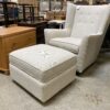 ROOM & BOARD Wren Summer Linen Gliding Chair and Ottoman