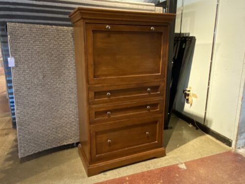 Clean-Lined Warm Tone Secretary Desk