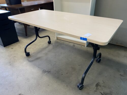 Pine Veneer Rolling and Folding Pnuematic Desk