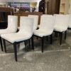 Set of 8 Modern White Velvet Dining Chairs