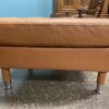 IKEA Morabo Golden Brown Leather Sofa w/ 2 Matching Ottomans