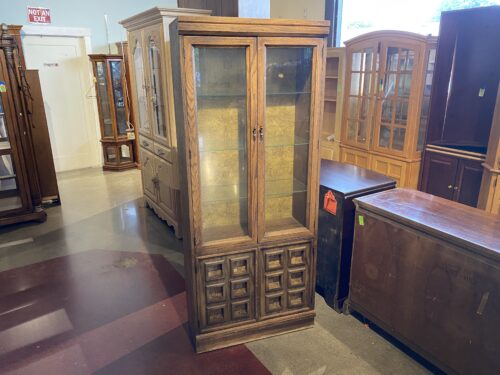 Curio Cabinet with Recessed Panel Front and Glass Doors