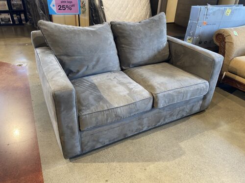 MCCREARY MODERN Grey Upholstered Square Arm Loveseat