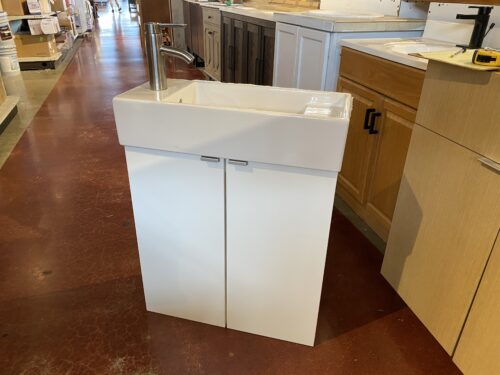 Slim 11" Depth White Single Sink Bathroom Vanity