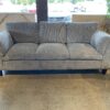 Grey Chenille Three Seater with Side Pillows