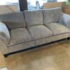 Grey Chenille Three Seater with Side Pillows