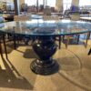 Round Glass Top Dining Table with a Hourglass Pedestal Base