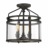 NEW! QUOIZEL Norfolk 3-Light Semi-Flush Mount