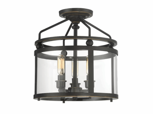 NEW! QUOIZEL Norfolk 3-Light Semi-Flush Mount