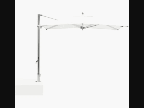 TUUCI 10' Square Cantilever Umbrella in White
