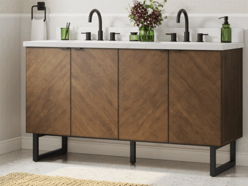 NEW! ALLEN+ROTH Destin 60 inch Vanity-Cherry LWSE60VBR (Auburn)