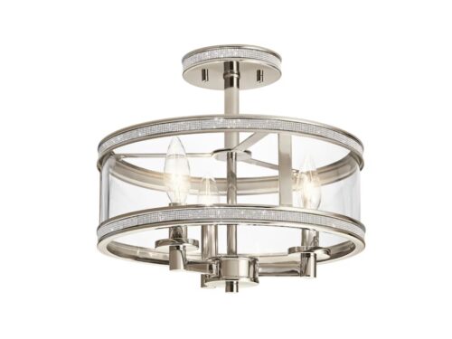 NEW! KICHLER Angelica 3-Light Bedazzled Semi-Flushmount Fixture