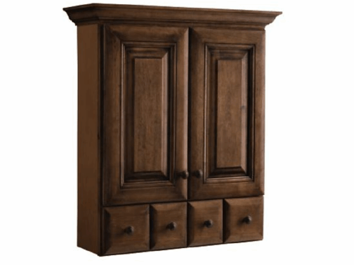 NEW! ALLEN + ROTH Ballantyne Ebony-Glazed Mocha Solid Wood Storage Cabinet