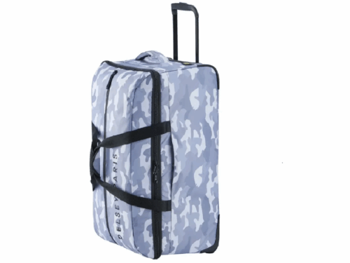 NEW! DELSEY PARIS Torrent Collapsible Rolling Duffel Bag in Grey Camo