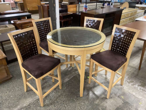 Glass Kitchen Table w/ 4 Chairs