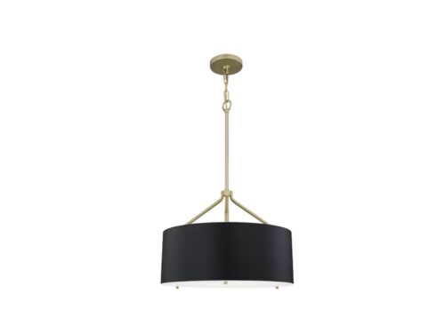 NEW! QUOIZEL Covington 3-Light Black and Gold Pendant Fixture