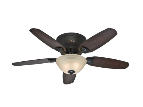 NEW! HUNTER Louden Bronze and Walnut Flushmount Ceiling Fan