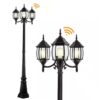 FAYMART 3-Light 85.43"in Matte Black Outdoor Post Light