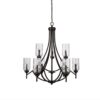 ALLEN + ROTH Latchbury Aged Bronze 9-Light Chandelier