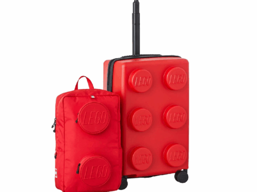 NEW! LEGO 2-Piece Red Brick Rolling Trolly Bag
