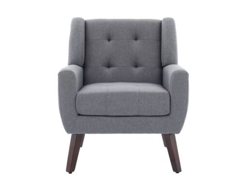 UIXE Light Grey Linen Upholstered Armchair