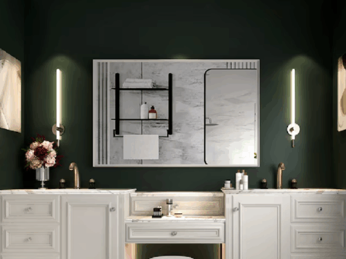 NEW! BAYFEVE 40 x 30 White Framed Bathroom Vanity Mirror