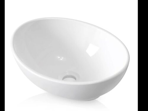 NEW! KES White Ceramic Egg Shaped Sink Vessel