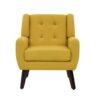 UIXE Yellow Linen Upholstered Armchair