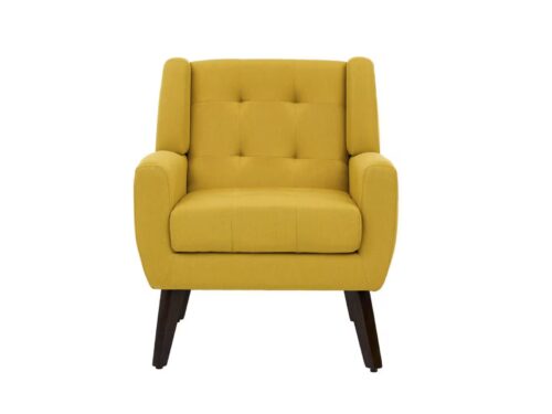 UIXE Yellow Linen Upholstered Armchair
