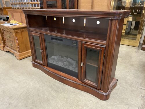 Dark Mahogany Stained Electric Fireplace