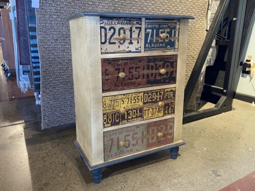 Patriotic License Plate 5-Drawer Cabinet