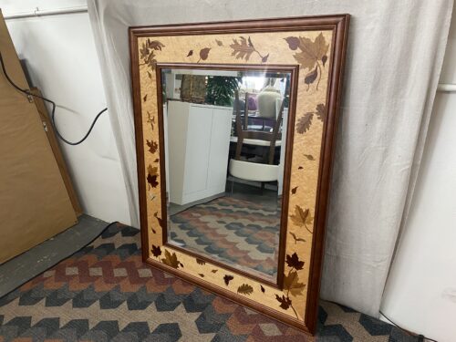 "Autumn Leaves" Mixed Wood and Mother Of Pearl Mirror