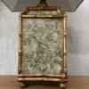 Asian Inspired Bamboo Framed Floral Table Lamp