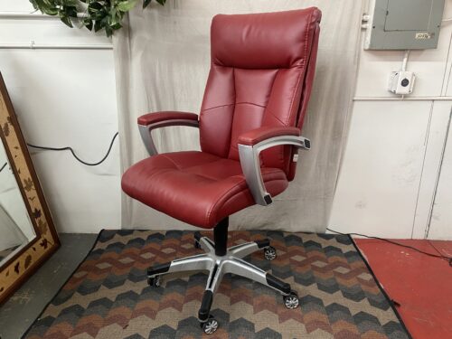 SEALY Red Leather Office Chair