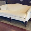 Clean White Parlor Couch w/ Dark Wood Legs