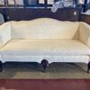 Clean White Parlor Couch w/ Dark Wood Legs